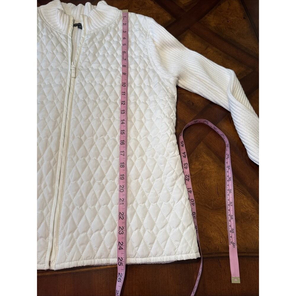 For Cynthia Women's Size XL Winter White Puffer Jacket Cardigan Long Sleeve - Picture 14 of 14